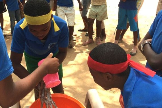 Ghana handwashing game used in schools  in Central Region