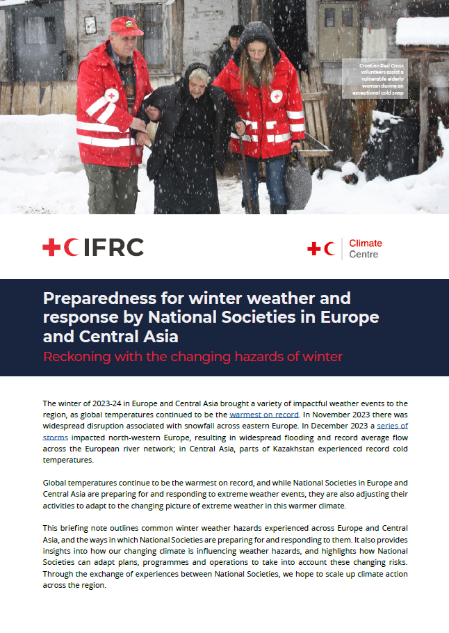 Preparedness for winter weather and response by National Societies in Europe and Central Asia